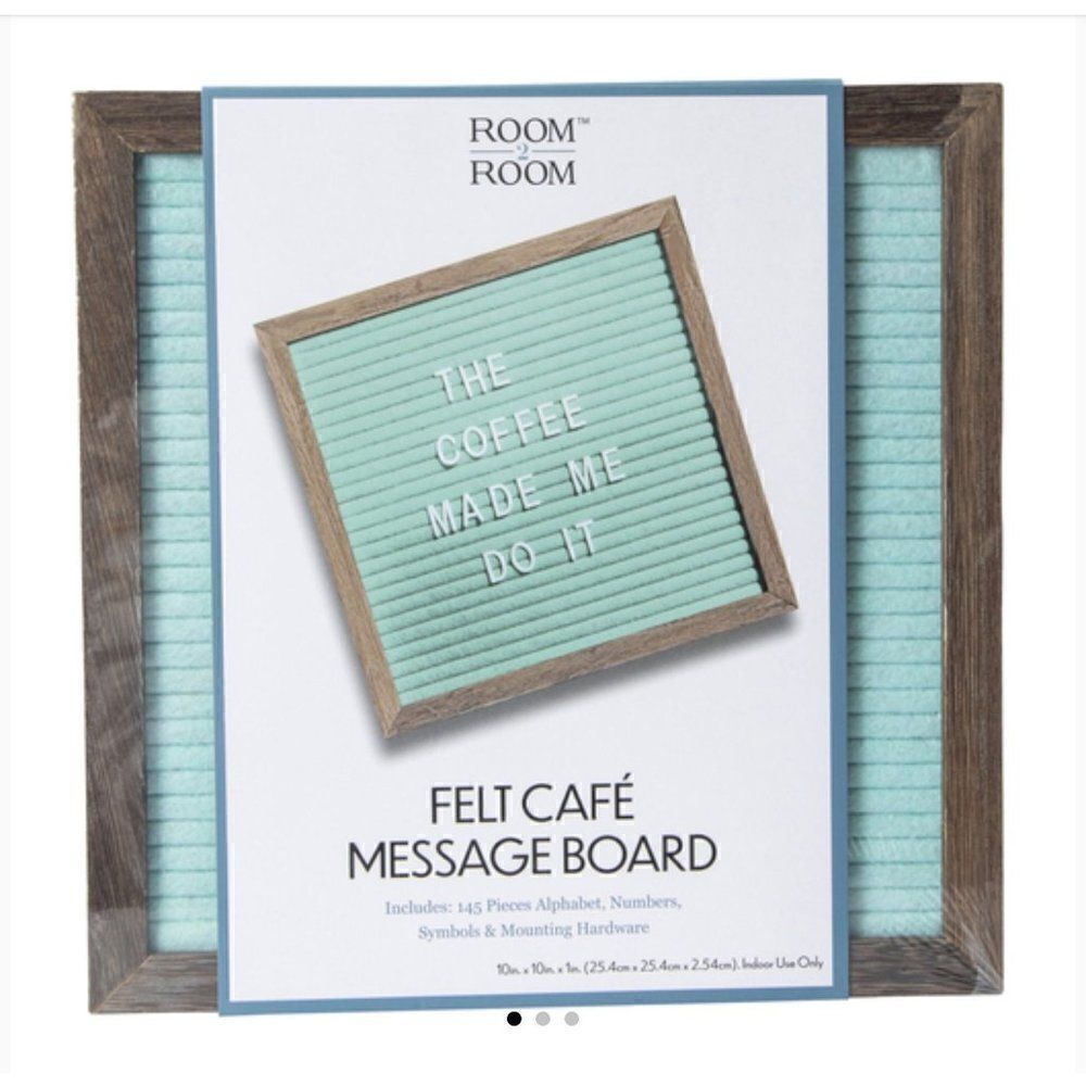 Brand New Aqua Cafe Felt Letter Board With Wood Frame 10in x 10in